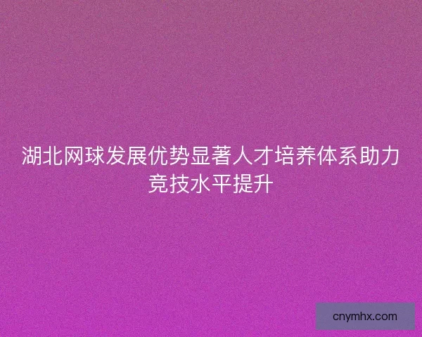 湖北网球发展优势显著人才培养体系助力竞技水平提升